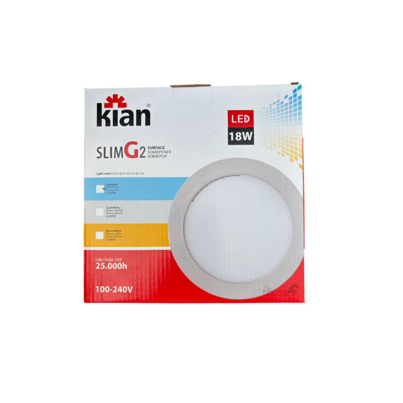 LED RED SLIM SOBREP 18W BLANCA